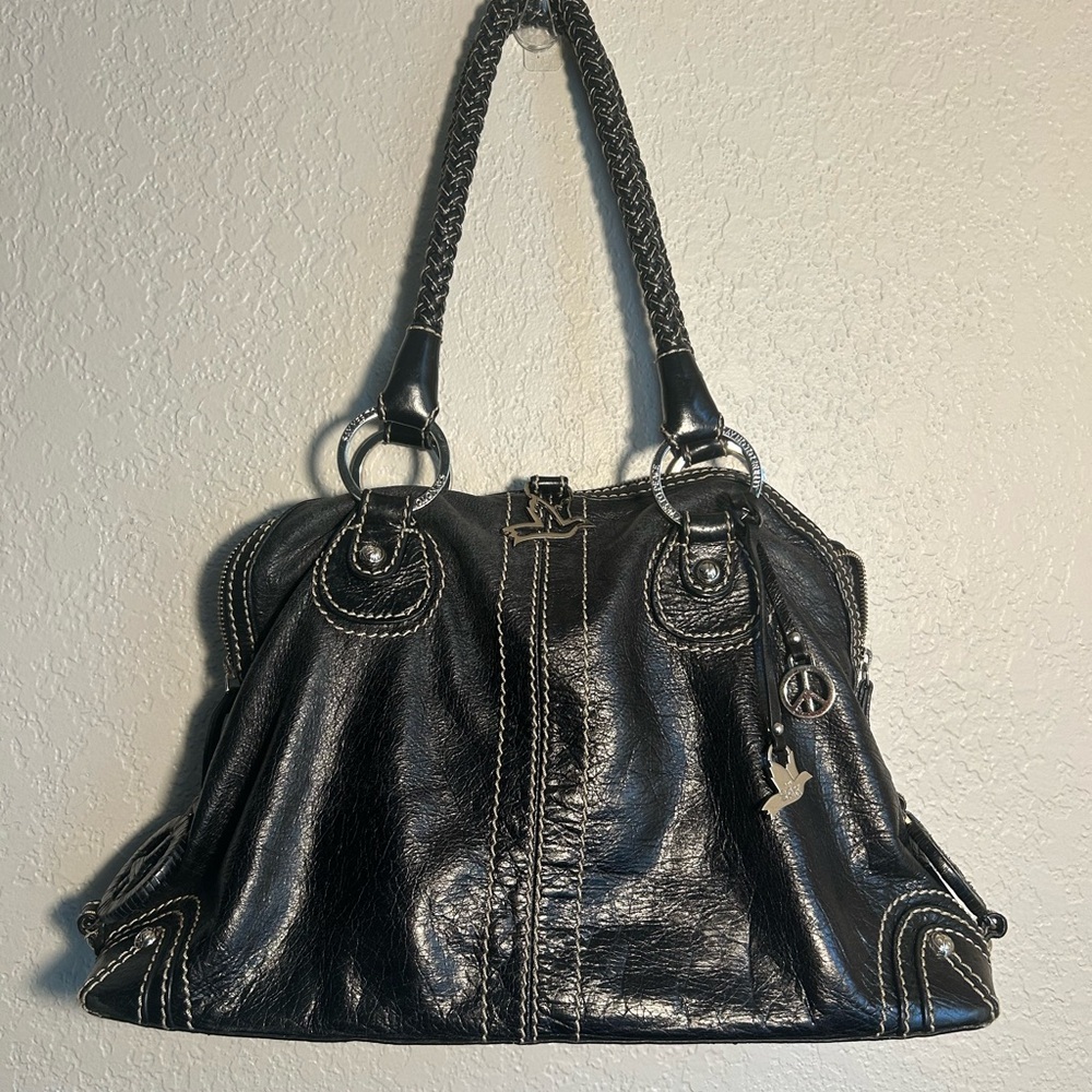 The Sak Black 100% Cow Leather Shoulder Bag